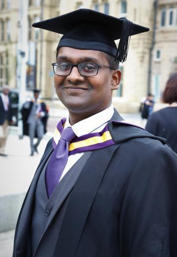 Himanshu V in his Graduation Gown